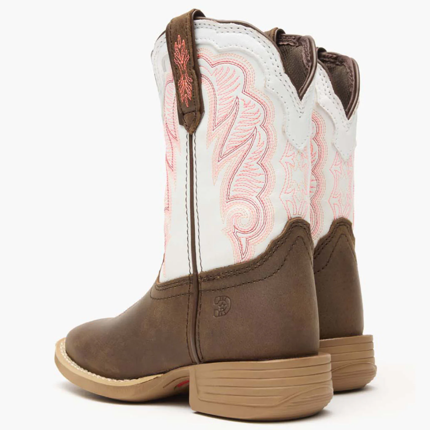 Durango® Lil' Rebel Pro™ Big Kid's Trail Brown and White Western Boot - Image 4
