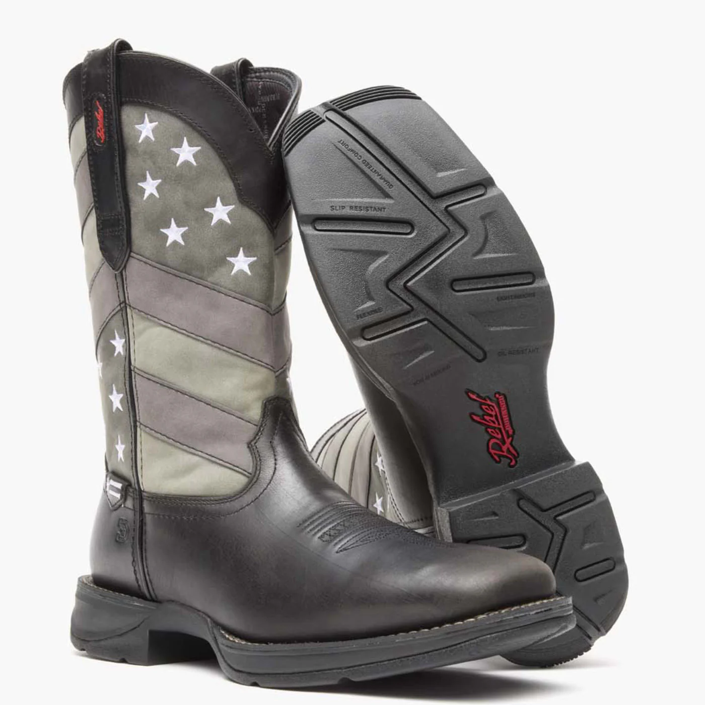 Rebel by Durango® Faded Black Flag Western Boot - Image 4