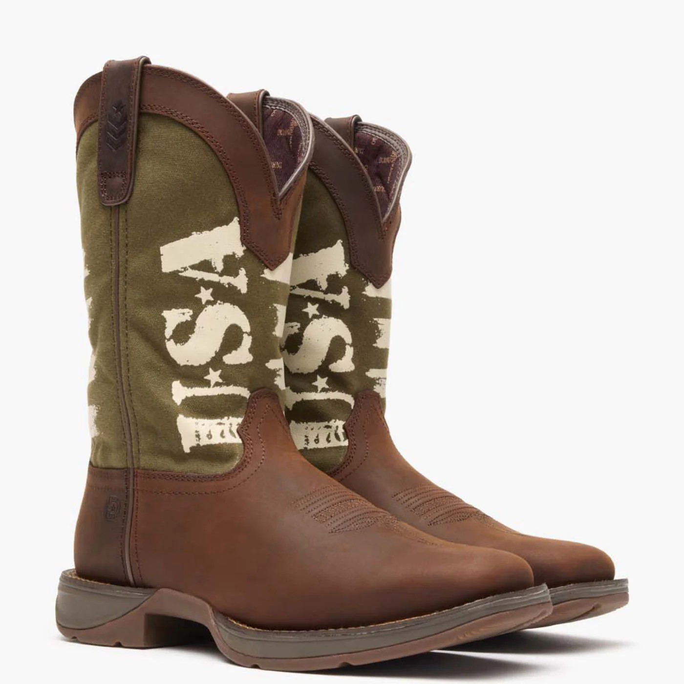 Rebel by Durango® Army Green USA Print Western Boot - Image 5