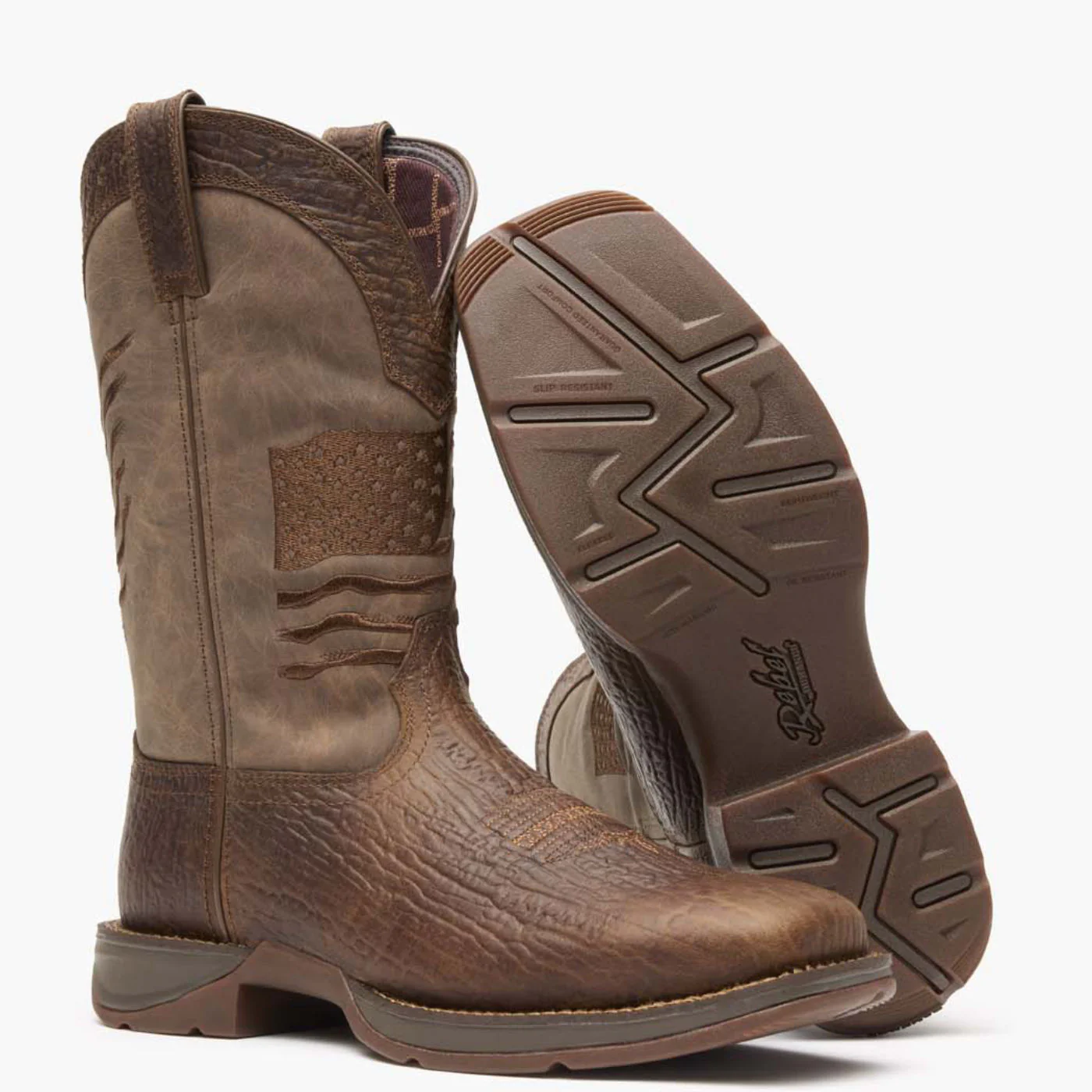 Rebel by Durango® Brown Distressed Flag Embroidery Western Boot - Image 3
