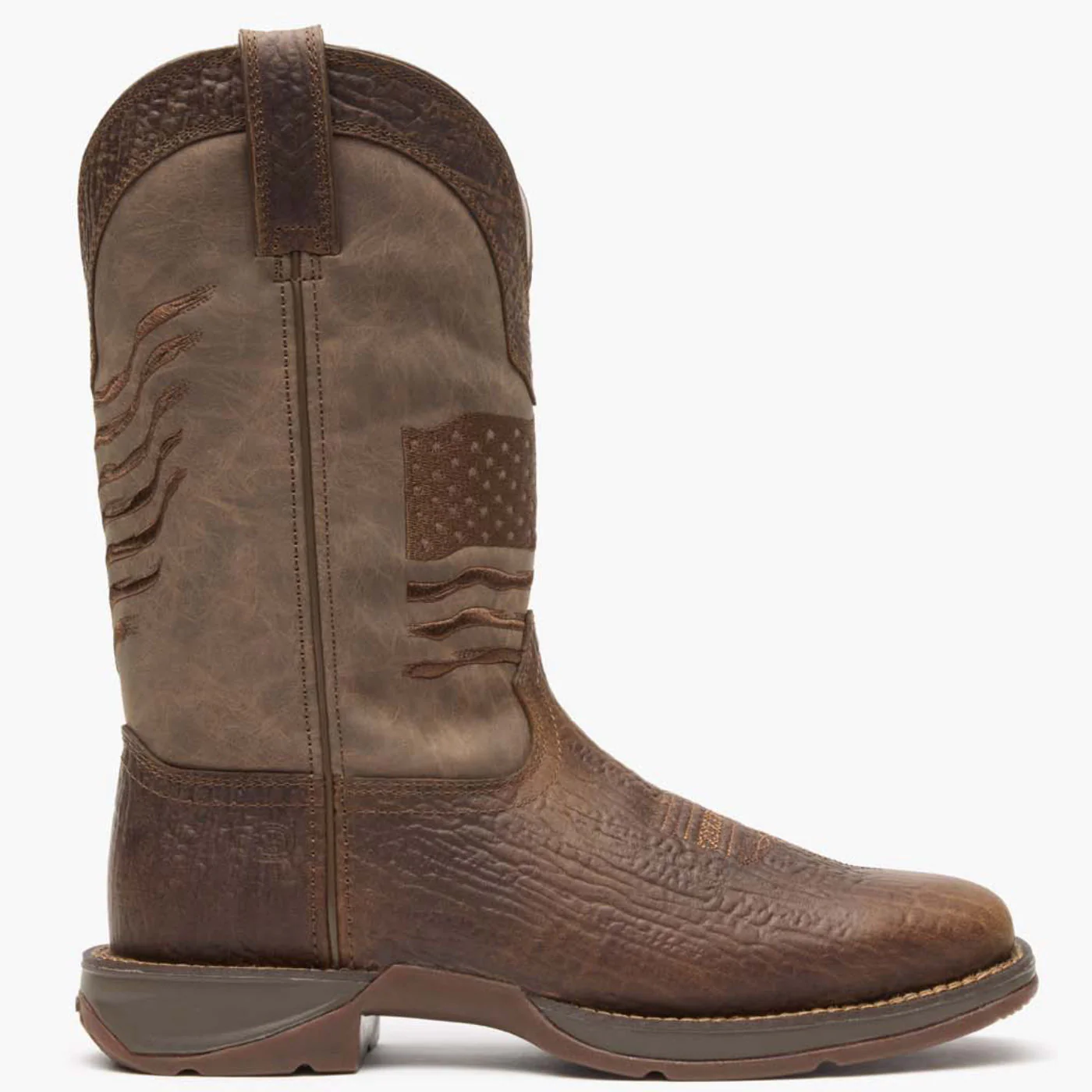 Rebel by Durango® Brown Distressed Flag Embroidery Western Boot - Image 4